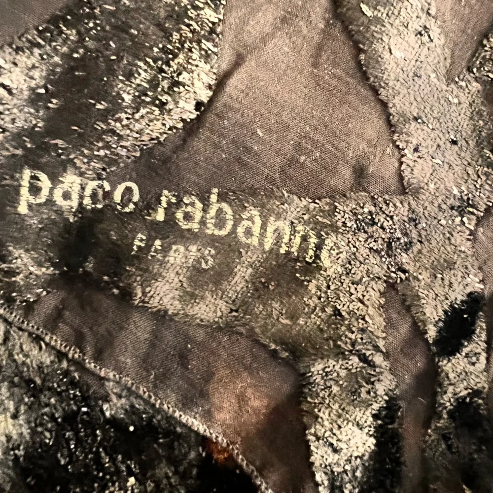 Paco Rabanne black square scarf/wrap 45x45 inch